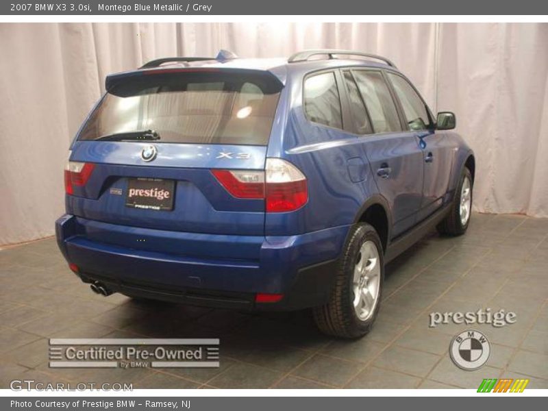 Montego Blue Metallic / Grey 2007 BMW X3 3.0si