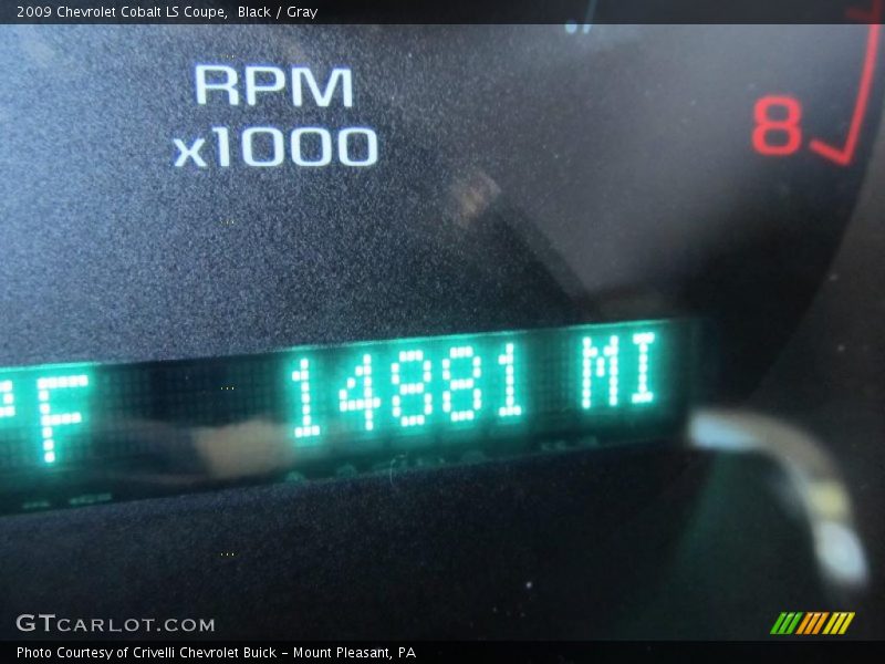 Black / Gray 2009 Chevrolet Cobalt LS Coupe