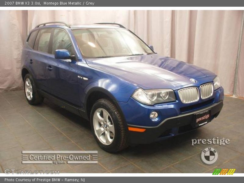 Montego Blue Metallic / Grey 2007 BMW X3 3.0si