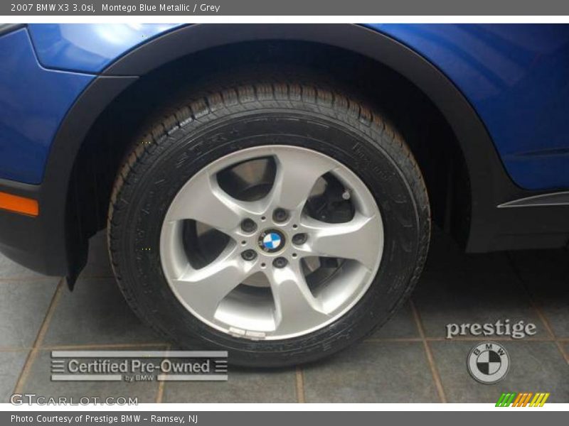 Montego Blue Metallic / Grey 2007 BMW X3 3.0si
