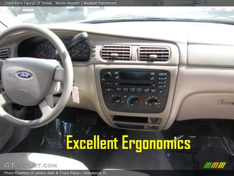 Merlot Metallic / Medium Parchment 2004 Ford Taurus LX Sedan