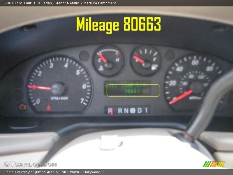 Merlot Metallic / Medium Parchment 2004 Ford Taurus LX Sedan