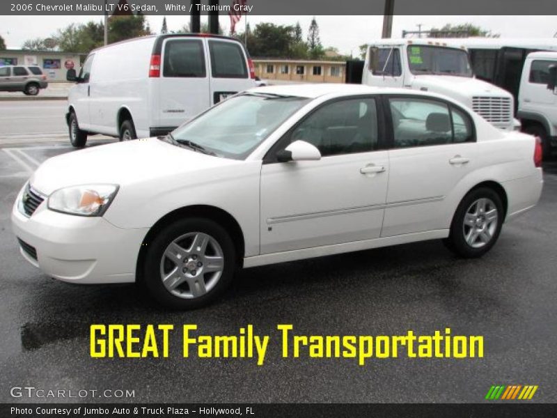 White / Titanium Gray 2006 Chevrolet Malibu LT V6 Sedan