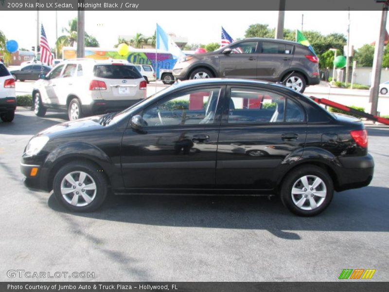 Midnight Black / Gray 2009 Kia Rio LX Sedan