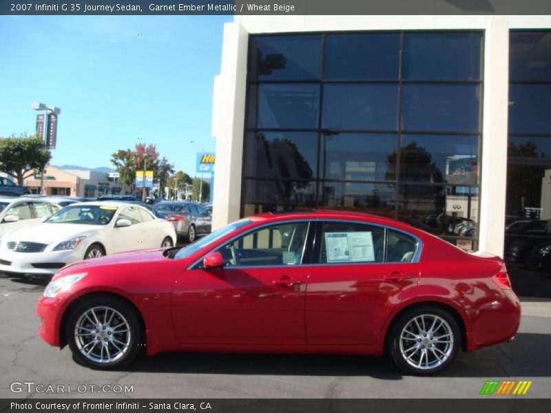 Garnet Ember Metallic / Wheat Beige 2007 Infiniti G 35 Journey Sedan
