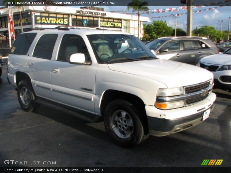 Summit White / Graphite/Medium Gray 2001 Chevrolet Tahoe LS