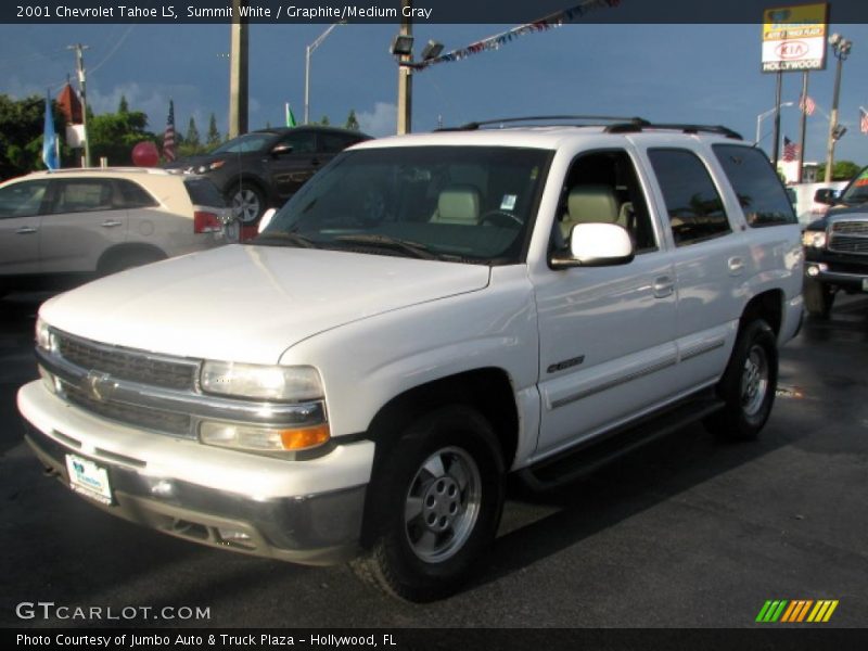 Summit White / Graphite/Medium Gray 2001 Chevrolet Tahoe LS