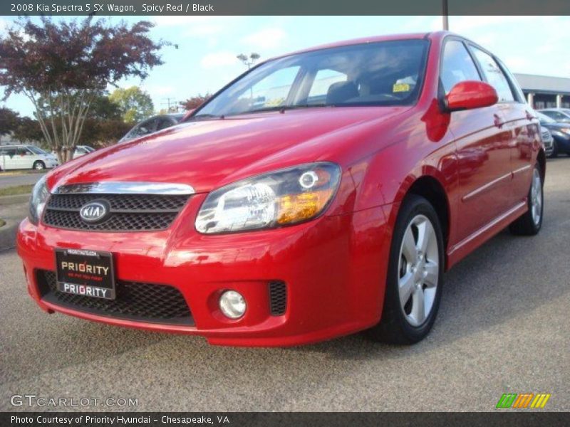 Spicy Red / Black 2008 Kia Spectra 5 SX Wagon