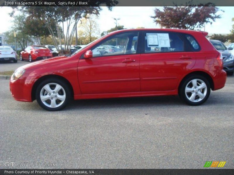 Spicy Red / Black 2008 Kia Spectra 5 SX Wagon