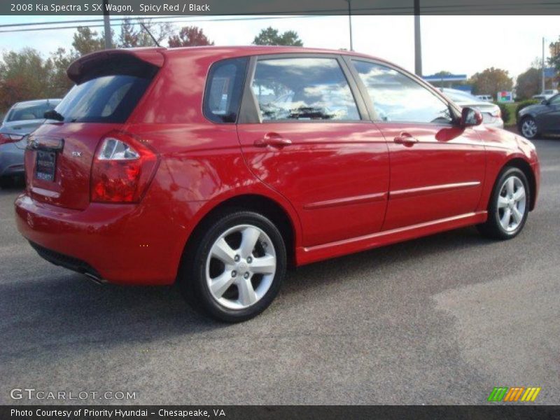 Spicy Red / Black 2008 Kia Spectra 5 SX Wagon