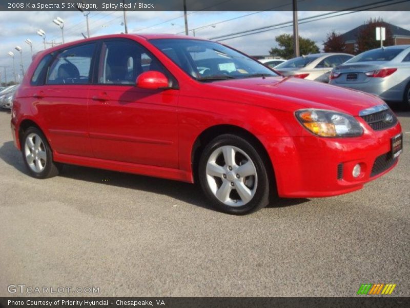 Spicy Red / Black 2008 Kia Spectra 5 SX Wagon