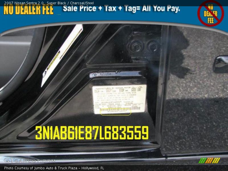 Super Black / Charcoal/Steel 2007 Nissan Sentra 2.0