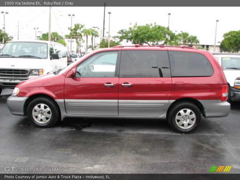 Ruby Red / Gray 2003 Kia Sedona EX