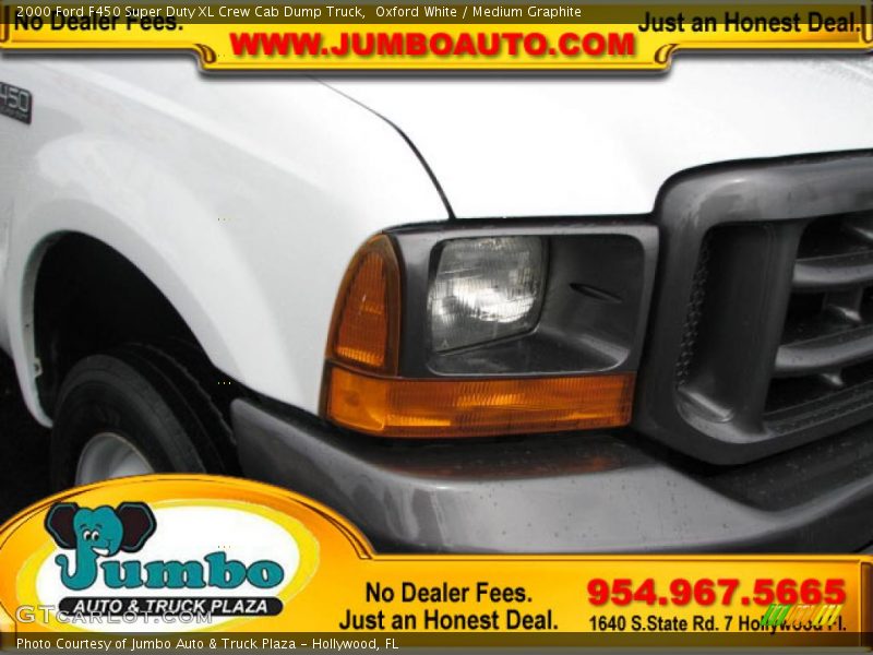 Oxford White / Medium Graphite 2000 Ford F450 Super Duty XL Crew Cab Dump Truck