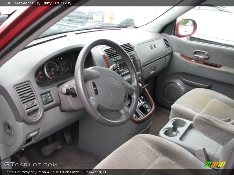 Ruby Red / Gray 2003 Kia Sedona EX