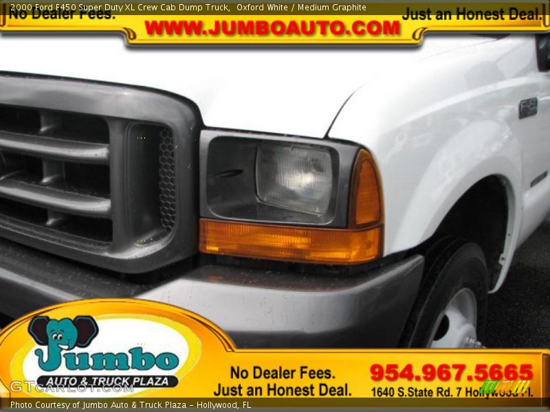 Oxford White / Medium Graphite 2000 Ford F450 Super Duty XL Crew Cab Dump Truck