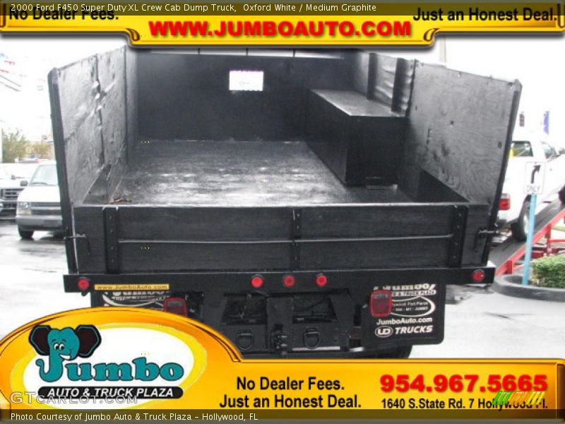 Oxford White / Medium Graphite 2000 Ford F450 Super Duty XL Crew Cab Dump Truck