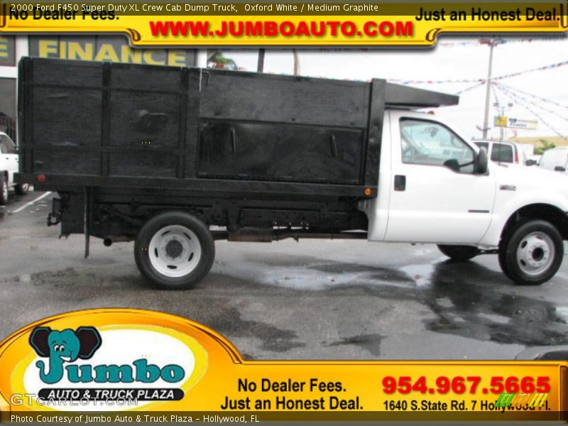 Oxford White / Medium Graphite 2000 Ford F450 Super Duty XL Crew Cab Dump Truck