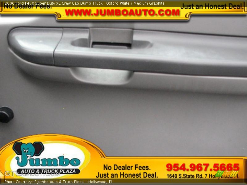 Oxford White / Medium Graphite 2000 Ford F450 Super Duty XL Crew Cab Dump Truck