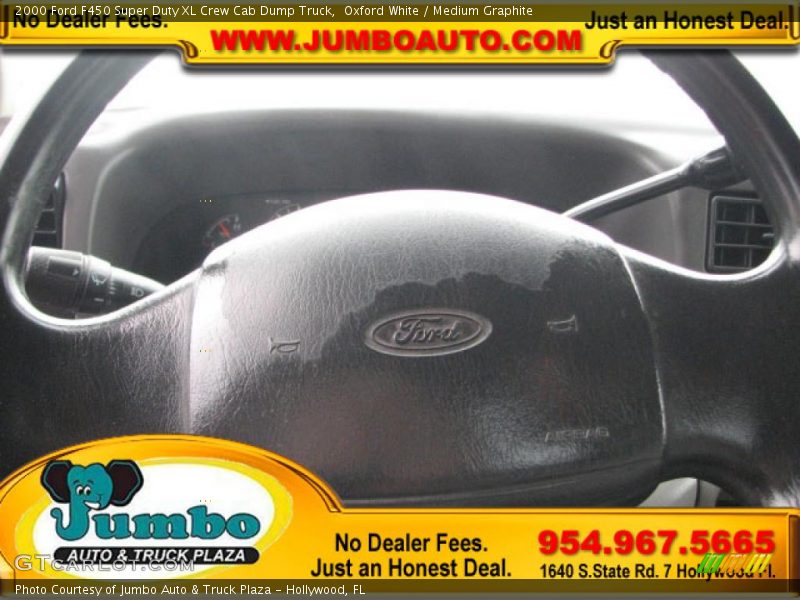 Oxford White / Medium Graphite 2000 Ford F450 Super Duty XL Crew Cab Dump Truck