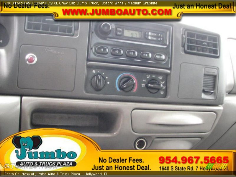 Oxford White / Medium Graphite 2000 Ford F450 Super Duty XL Crew Cab Dump Truck