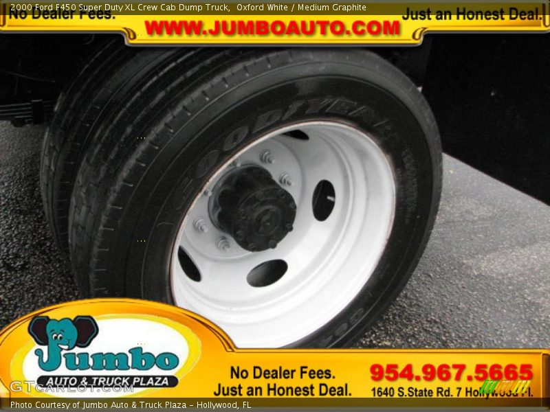 Oxford White / Medium Graphite 2000 Ford F450 Super Duty XL Crew Cab Dump Truck