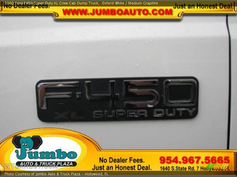 Oxford White / Medium Graphite 2000 Ford F450 Super Duty XL Crew Cab Dump Truck