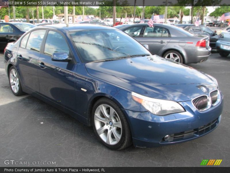 Mystic Blue Metallic / Black 2007 BMW 5 Series 550i Sedan