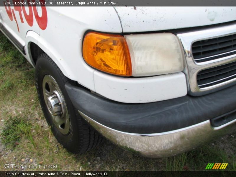 Bright White / Mist Gray 2001 Dodge Ram Van 3500 Passenger