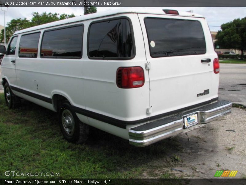 Bright White / Mist Gray 2001 Dodge Ram Van 3500 Passenger
