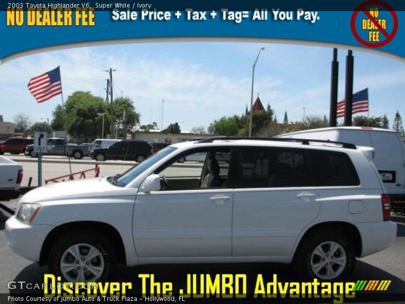 Super White / Ivory 2003 Toyota Highlander V6