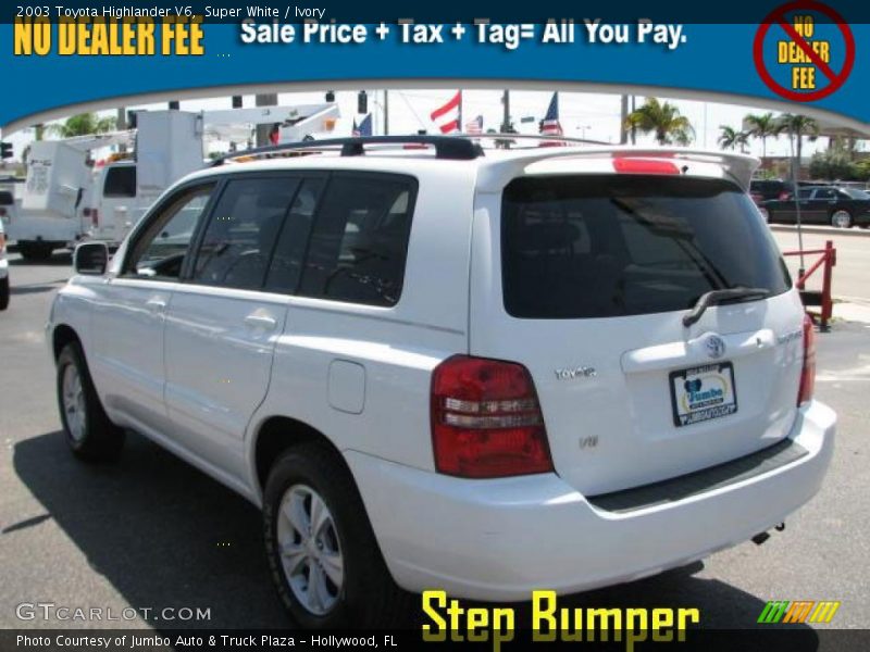 Super White / Ivory 2003 Toyota Highlander V6
