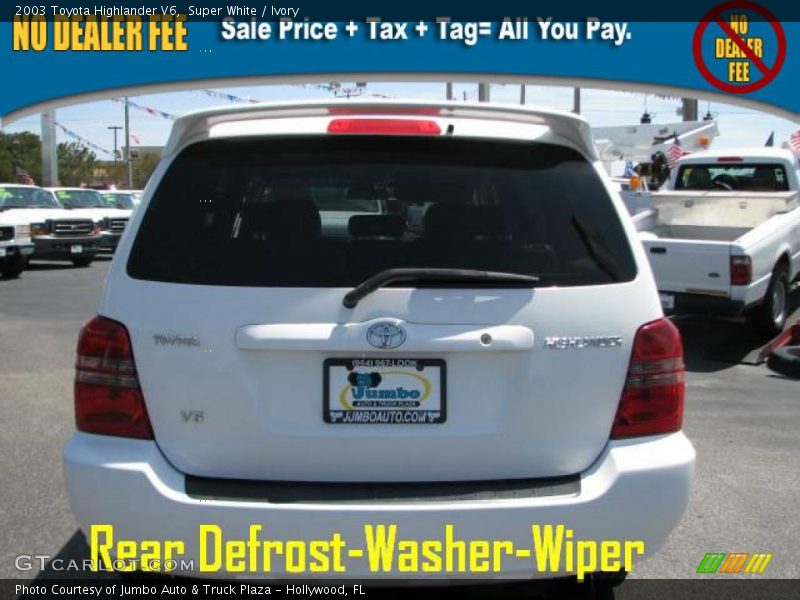 Super White / Ivory 2003 Toyota Highlander V6