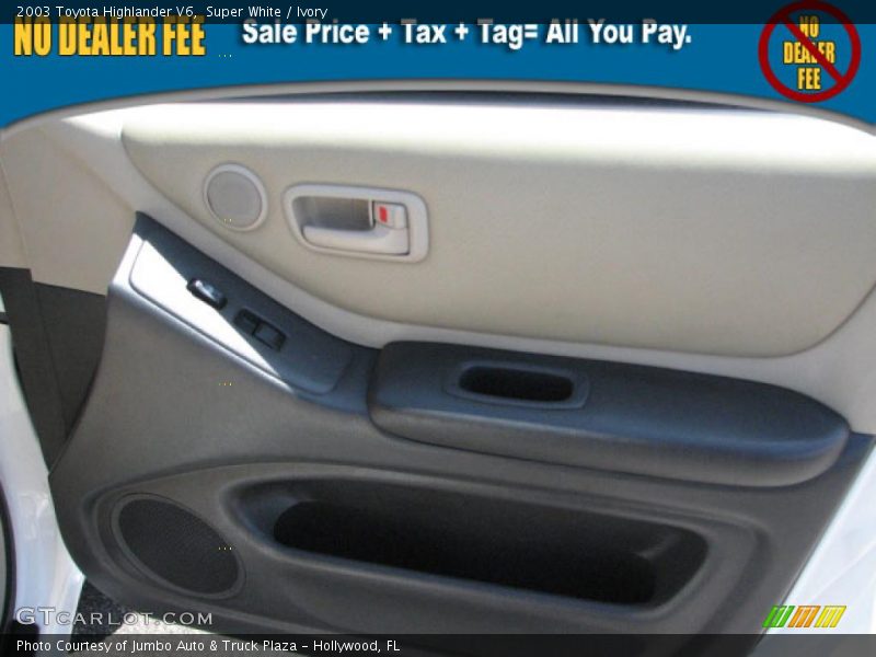 Super White / Ivory 2003 Toyota Highlander V6