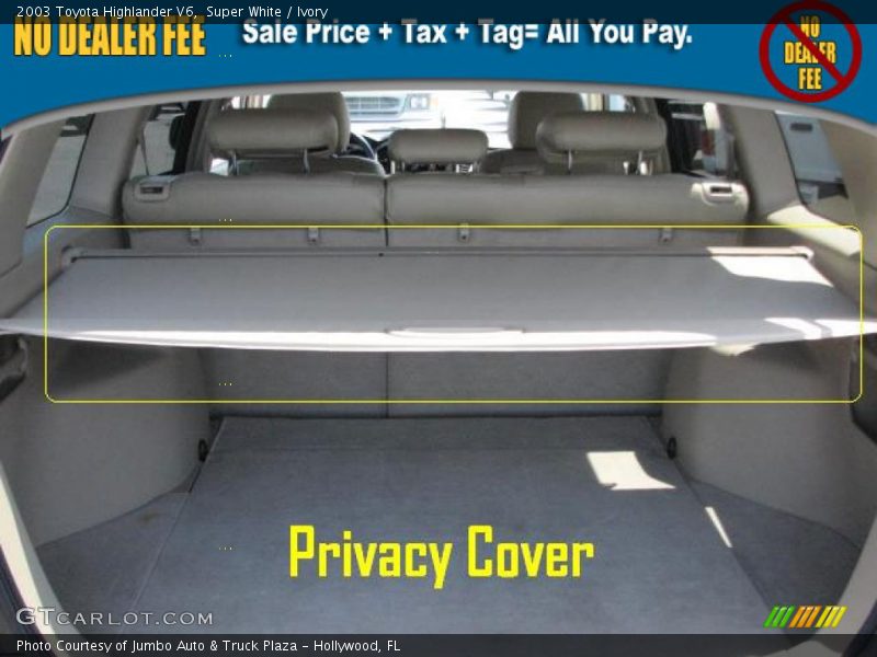 Super White / Ivory 2003 Toyota Highlander V6