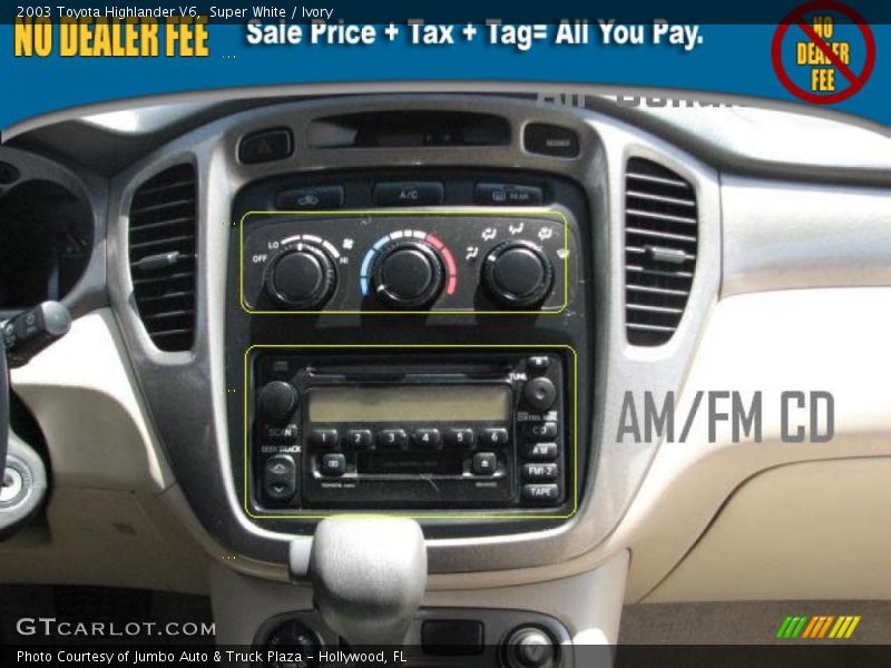 Super White / Ivory 2003 Toyota Highlander V6
