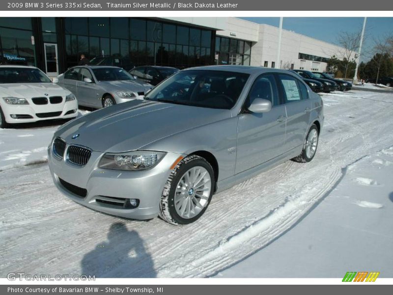 Titanium Silver Metallic / Black Dakota Leather 2009 BMW 3 Series 335xi Sedan