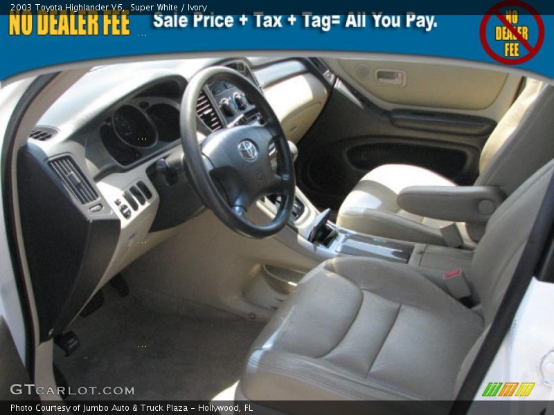 Super White / Ivory 2003 Toyota Highlander V6