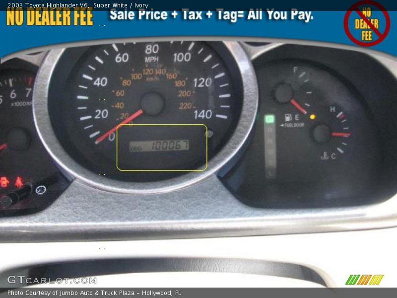 Super White / Ivory 2003 Toyota Highlander V6