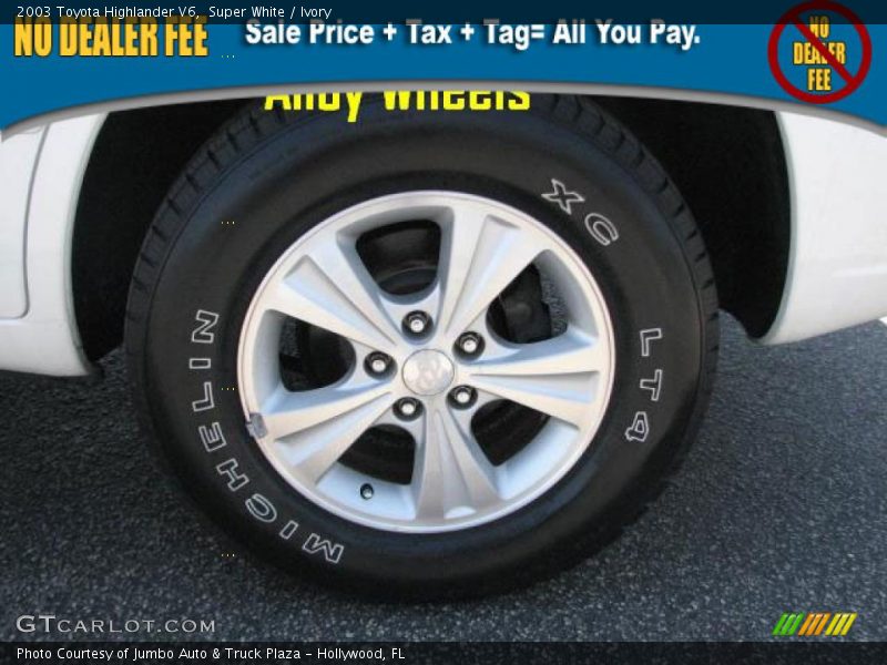 Super White / Ivory 2003 Toyota Highlander V6