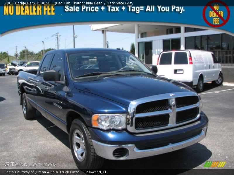 Patriot Blue Pearl / Dark Slate Gray 2003 Dodge Ram 1500 SLT Quad Cab