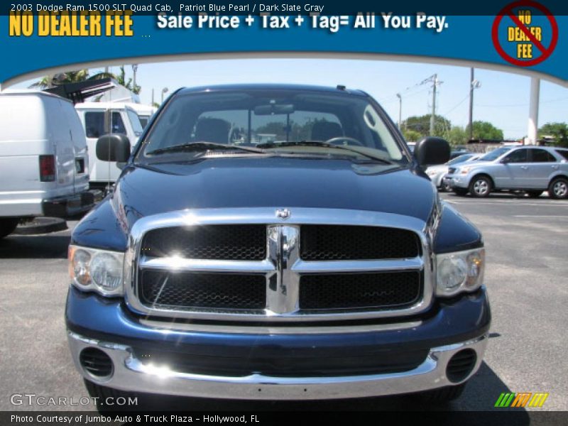 Patriot Blue Pearl / Dark Slate Gray 2003 Dodge Ram 1500 SLT Quad Cab