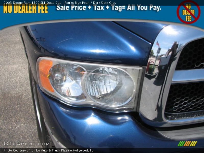 Patriot Blue Pearl / Dark Slate Gray 2003 Dodge Ram 1500 SLT Quad Cab