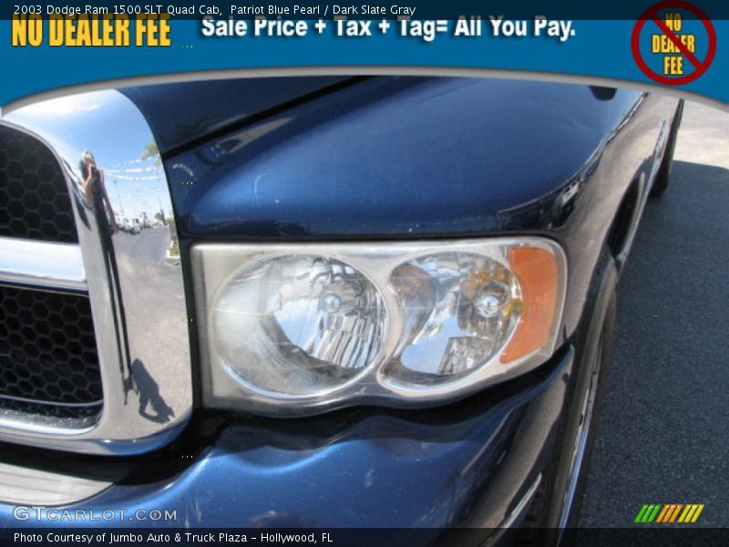 Patriot Blue Pearl / Dark Slate Gray 2003 Dodge Ram 1500 SLT Quad Cab