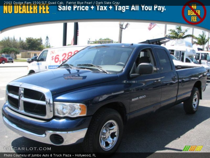 Patriot Blue Pearl / Dark Slate Gray 2003 Dodge Ram 1500 SLT Quad Cab