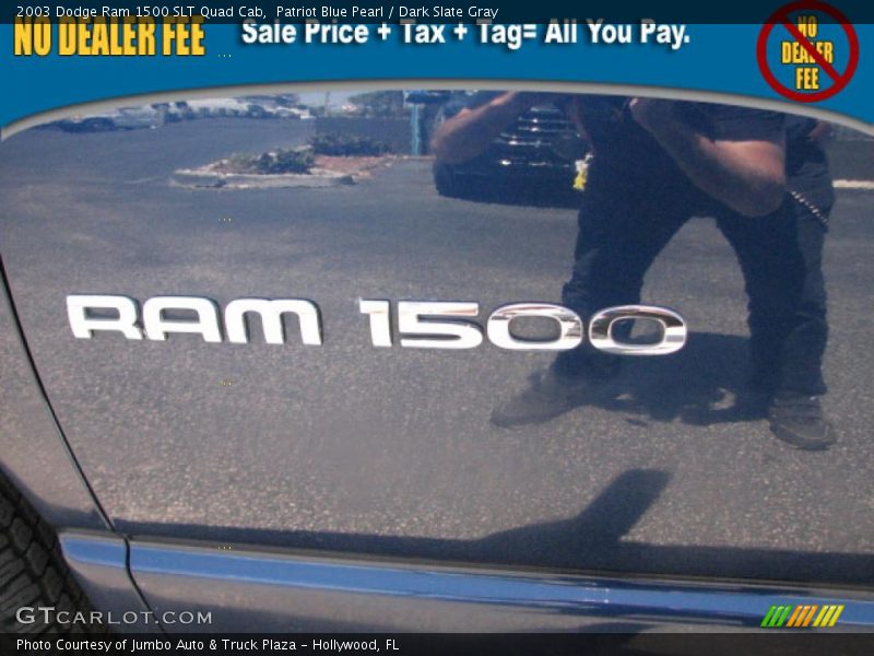 Patriot Blue Pearl / Dark Slate Gray 2003 Dodge Ram 1500 SLT Quad Cab