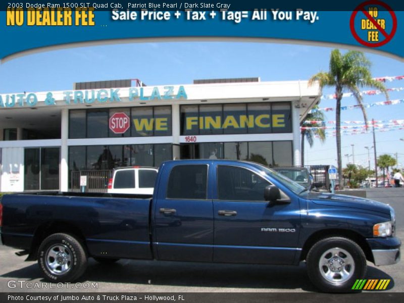 Patriot Blue Pearl / Dark Slate Gray 2003 Dodge Ram 1500 SLT Quad Cab