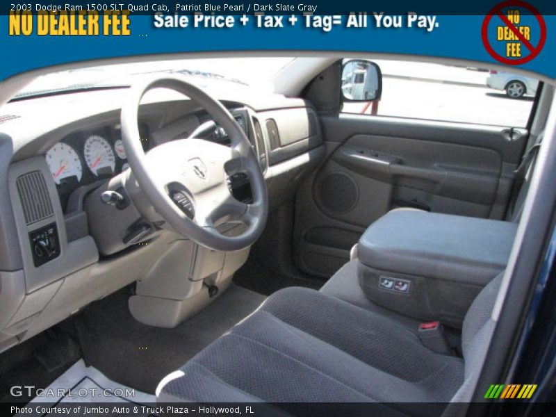 Patriot Blue Pearl / Dark Slate Gray 2003 Dodge Ram 1500 SLT Quad Cab