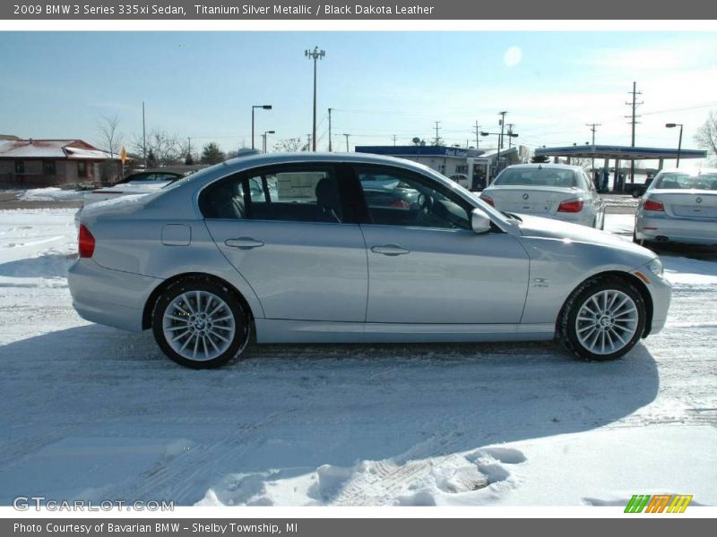 Titanium Silver Metallic / Black Dakota Leather 2009 BMW 3 Series 335xi Sedan