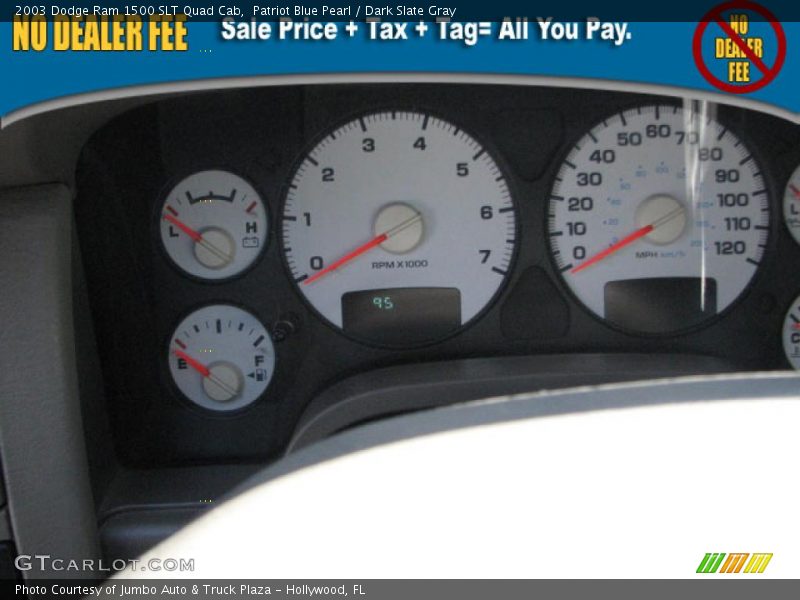 Patriot Blue Pearl / Dark Slate Gray 2003 Dodge Ram 1500 SLT Quad Cab